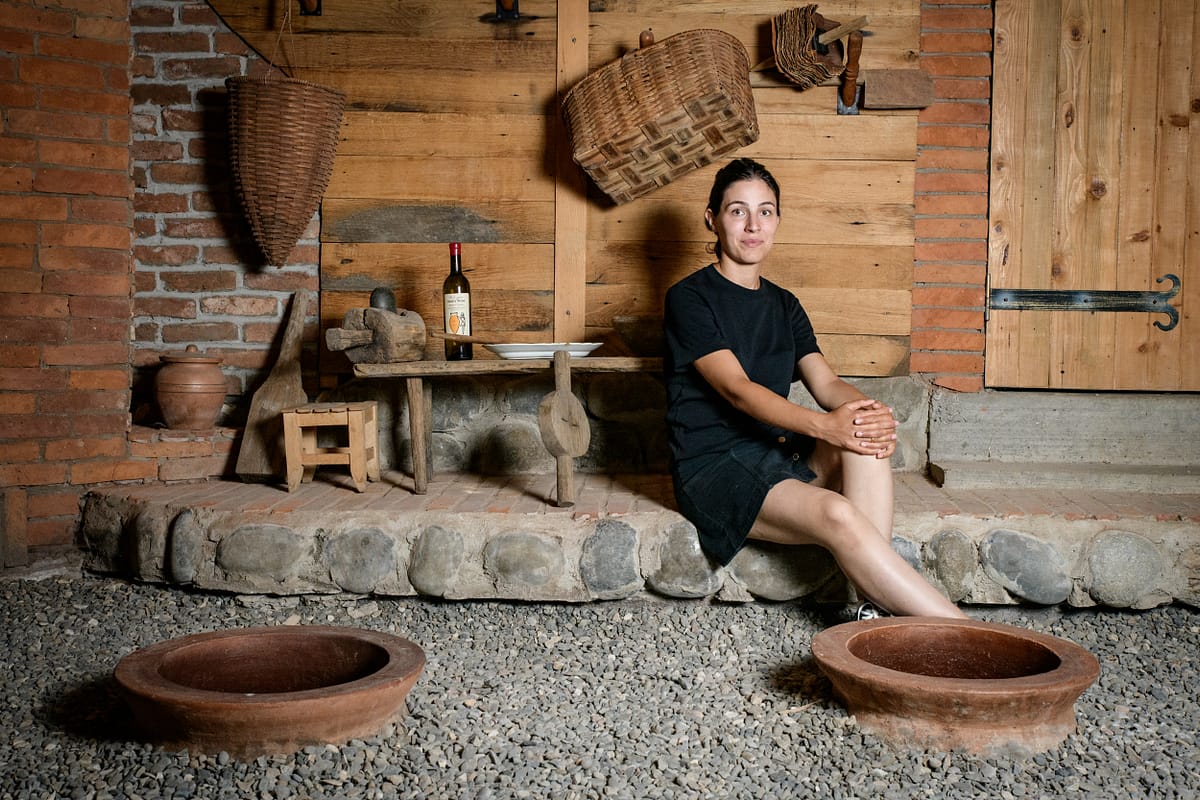 Baia Abuladze at her family winery in Imereti, Georgia