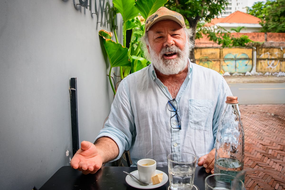 Winemaker Timo Mayer of Bloody Hill vineyard, Yarra Valley, interviewed by Cellar Bridge in Ho Chi Minh City
