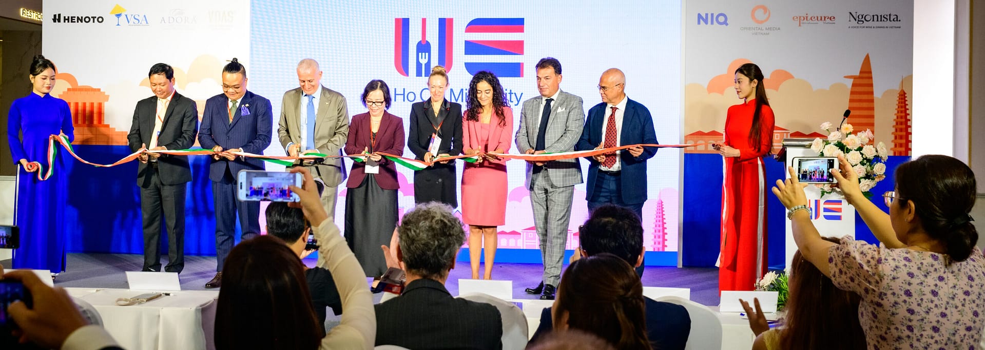 Ribbon cutting ceremony with officials at Wines Experience HCMC 2026
